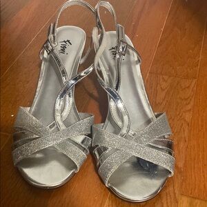 Silver Strappy Women's Heels